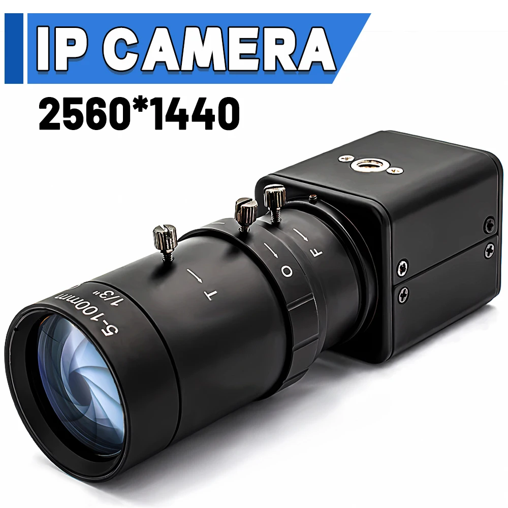 Mini telecamera IP POE Webcam industriale da 2/4 MP con obiettivo varifocale 10X 20X Supporto Onvif RTSP H.265 Telecamera di sorveglianza del sistema CCTV