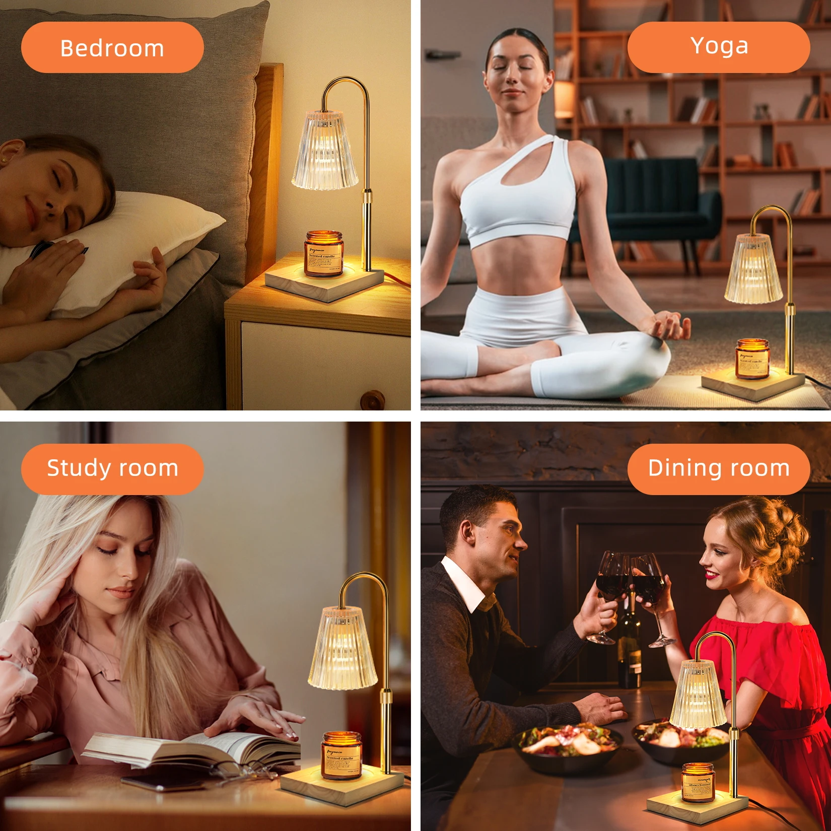 Table Lamps Led Candle Warmer Lamp for Home Decor Aromatherapy Melting Wax Night Light With Timer Dimming Desk Lights Girl Gift 6