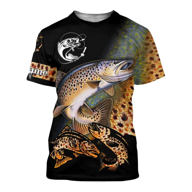 Men'S Summer 3d Fishing Printed T-Shirt Personality Big Fish