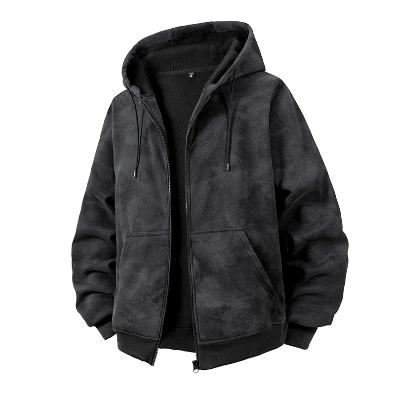 Men Oversized Hooded Sweatshirt Outer Jackets Men Seasonal Daily Loose Pullover Tops Men Soft Thick Knitted Hooded Sweatshirts
