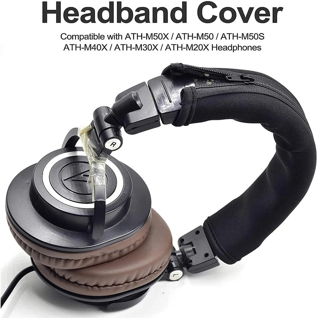 For Audio Technica ATH MSR7 M50X M40X M30 M20X Zipper Headphone Protector Sleeve Cushion Pad Headband