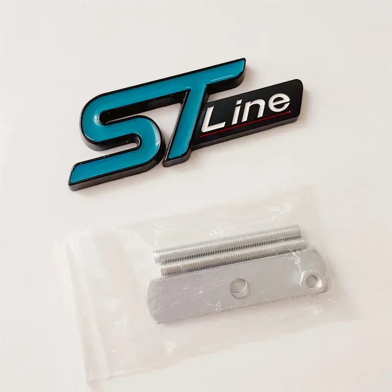 3D Metal ST Line Car Front Grill Emblem Sticker Trunk Badge Ford Kuga MK3 MK4 S Max Focus Puma Fiesta Accessories