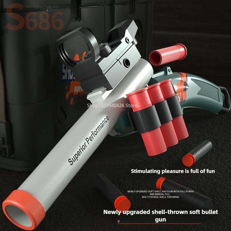 S686 Pistola Giocattolo a Proiettili Morbidi, Lanciatore Airsoft, Gioco CS all'Aperto, Divertente Giocattolo per Ragazzi - immagine 5