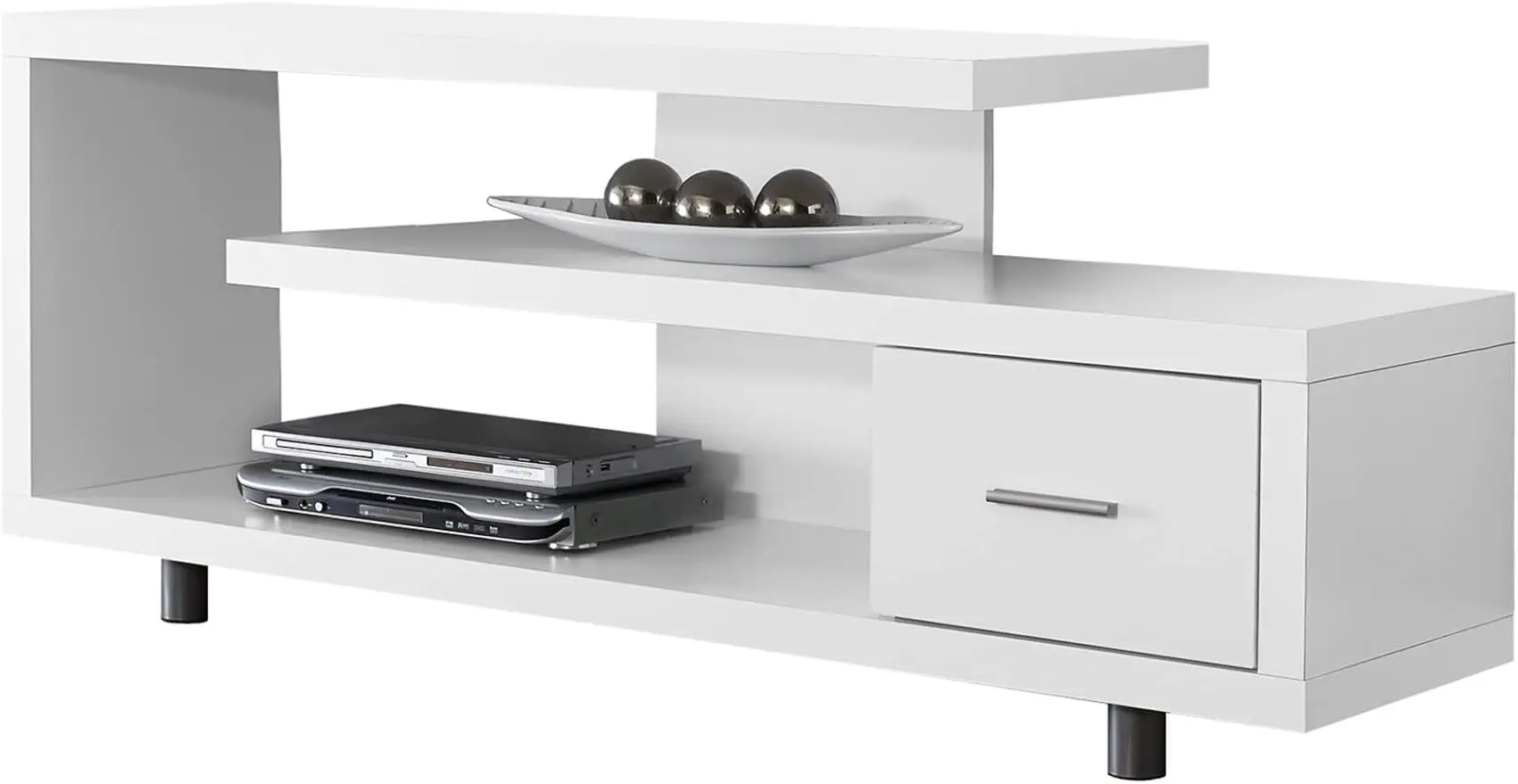 

Monarch Specialties TV Stand with 1 Drawer, 60"W, White