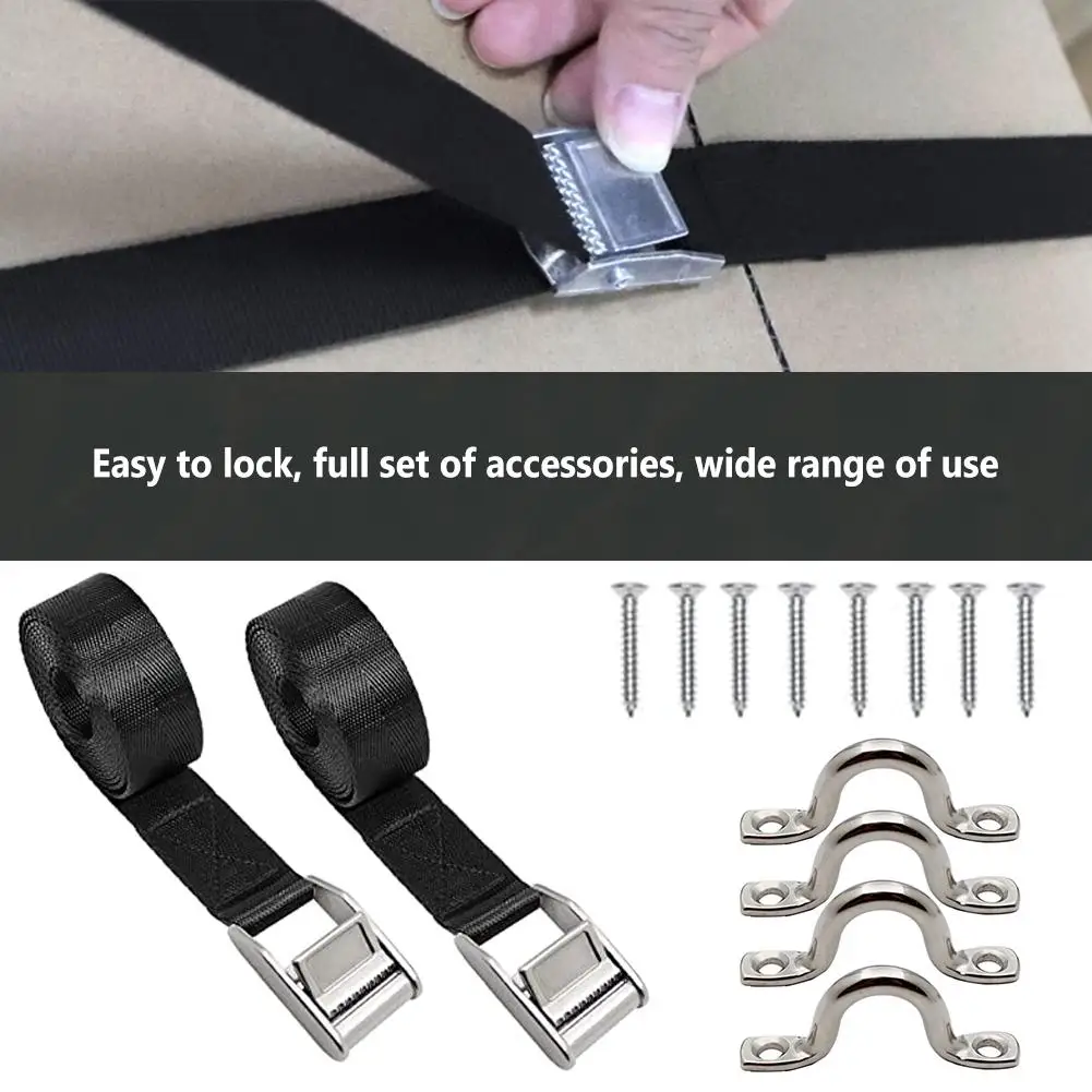 Battery Tie Down Straps Kit With Stainless Steel Cam Buckle Stainless Steel Bracket Screws Cooler Tie Down Kit For Boats 16pcs bus bar battery lifepo4 soft copper posts straps 53mm hole central pitch connector clip contact for lithium battery cells