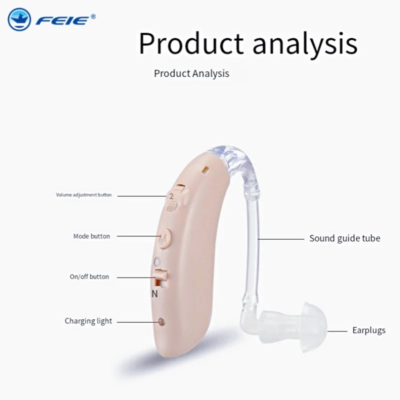 2024 NWE Rechargeable Digital Hearing Aid Adjustable Tone  Best Sound Amplifier Portable Deaf Elderly BTE Hearing Aids 5