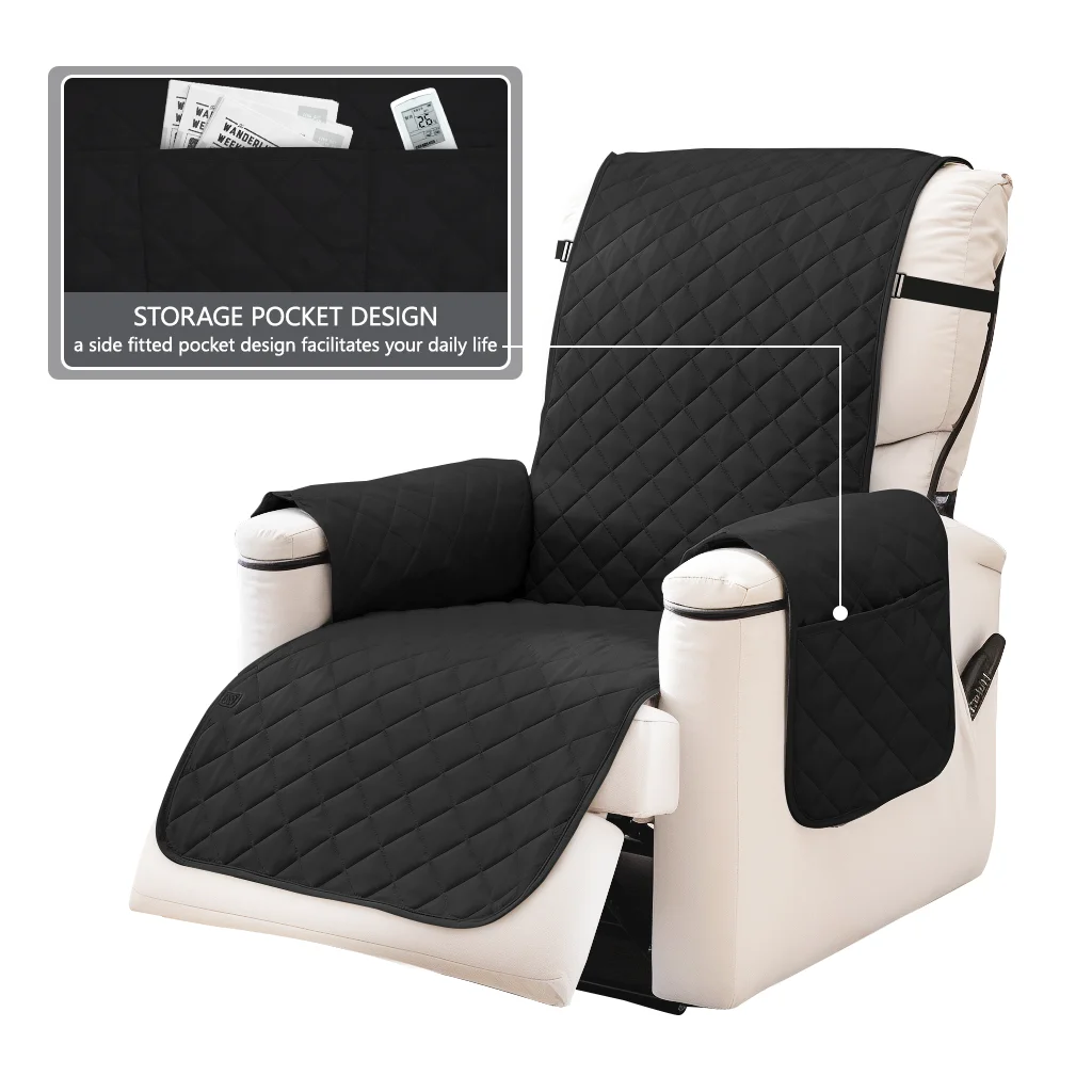 100% Waterproof Recliner Chair Cover Washable Couch Covers for Kids Pets Dogs Slipcover Furniture Protector with Elastic Straps 4