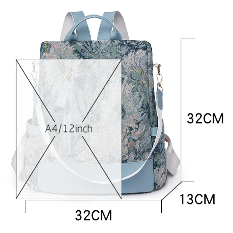 Moda donna zaini in Nylon borse per libri scolastici femminili zaino da viaggio di grande capacità Femme nuovo zaino Casual Sac 2024 - immagine 2