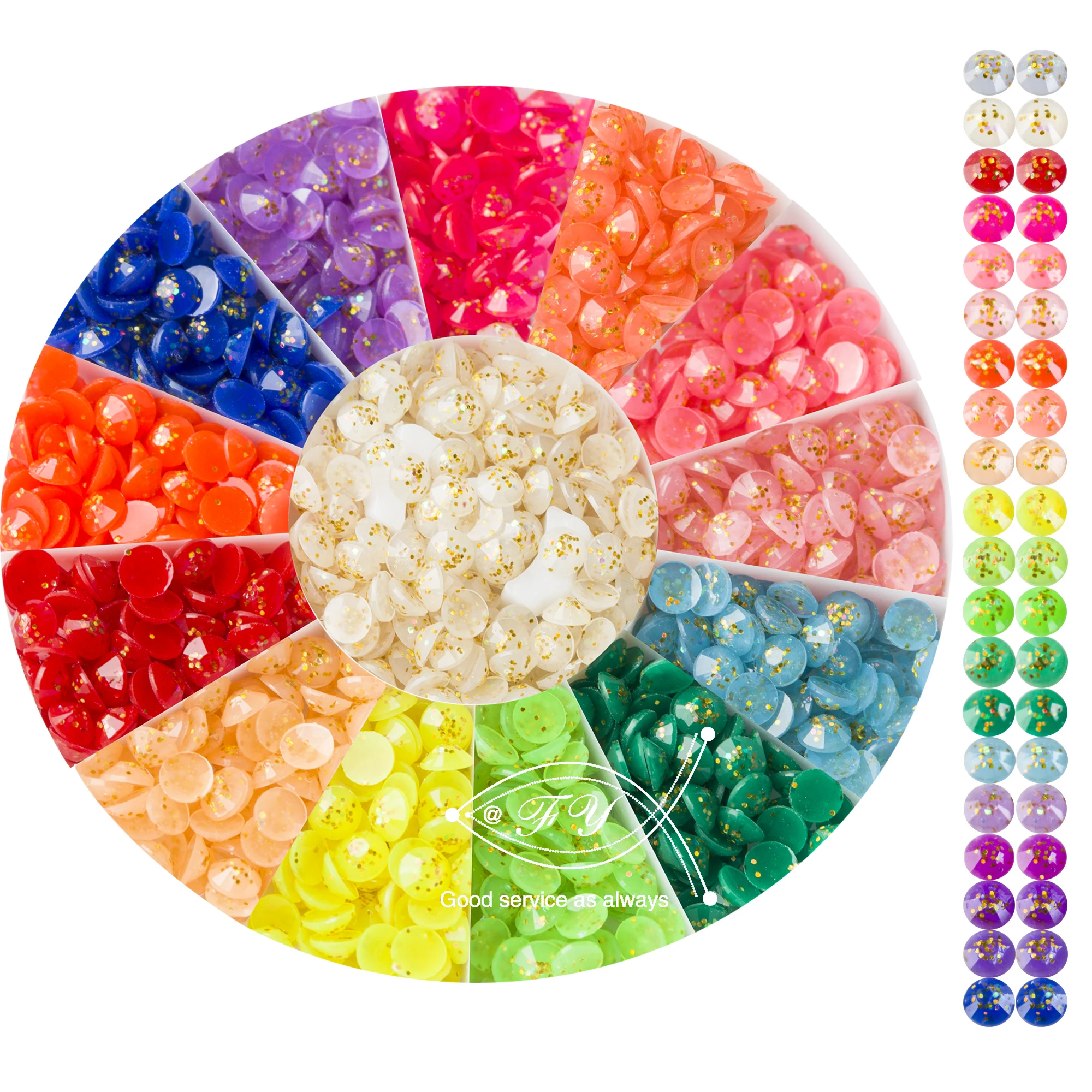 

20 Colors Glitter Mosaic Beads for 5D Diamond Painting Accessories, Glitter Diamond Painting Drills Round 2.8 mm