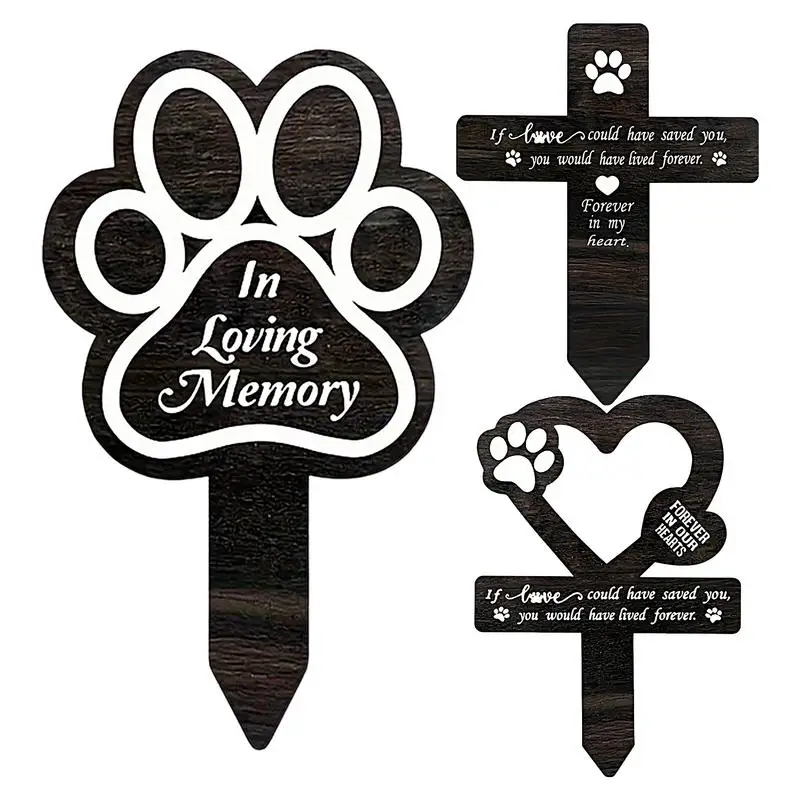 Pet Memorial Graves Markers Memorial Garden Cemetery Yard Decoration Dog Grave Stake Pet Loss Plaques Outdoors