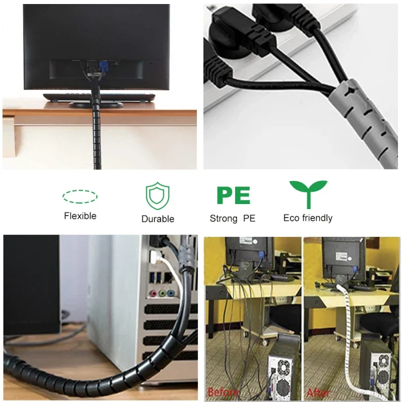 Multi-Size Cable Spiral Wrap and Tidy Organizer