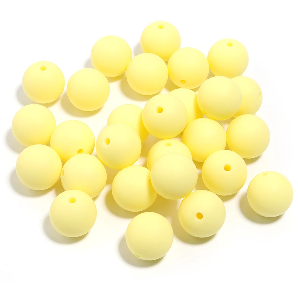 Set of 20 Candy-Colored Round Silicone Beads for DIY Jewelry and Accessories