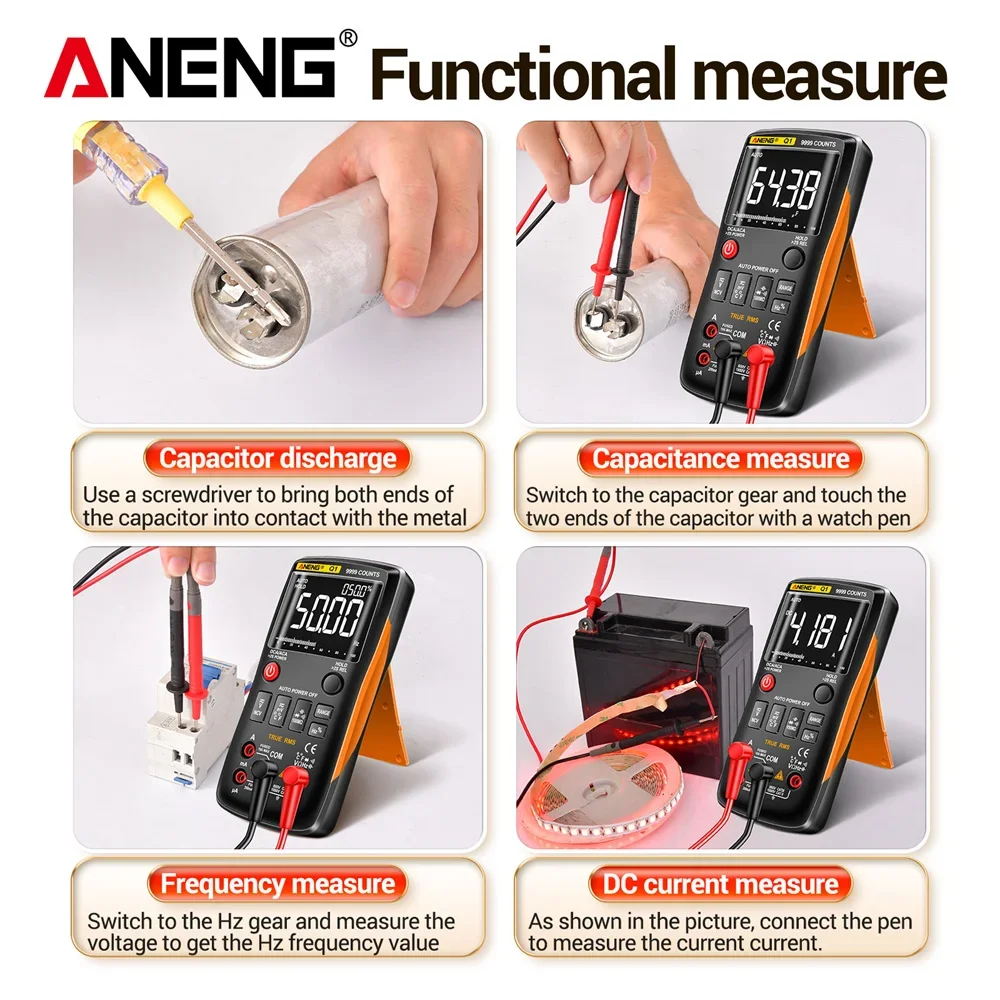 ANENG Q1 Digital multimeter 9999 Counts True RMS automotive electrical Transistor Capacitor NCV tester Professional meter test digital multimeter,multimeter tester