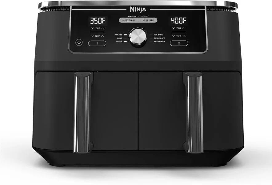 

Ninja DZ401 Foodi 10 Quart 6-in-1 DualZone XL 2-Basket Air Fryer with 2 Independent Frying Baskets, Match Cook & Smart Finish to