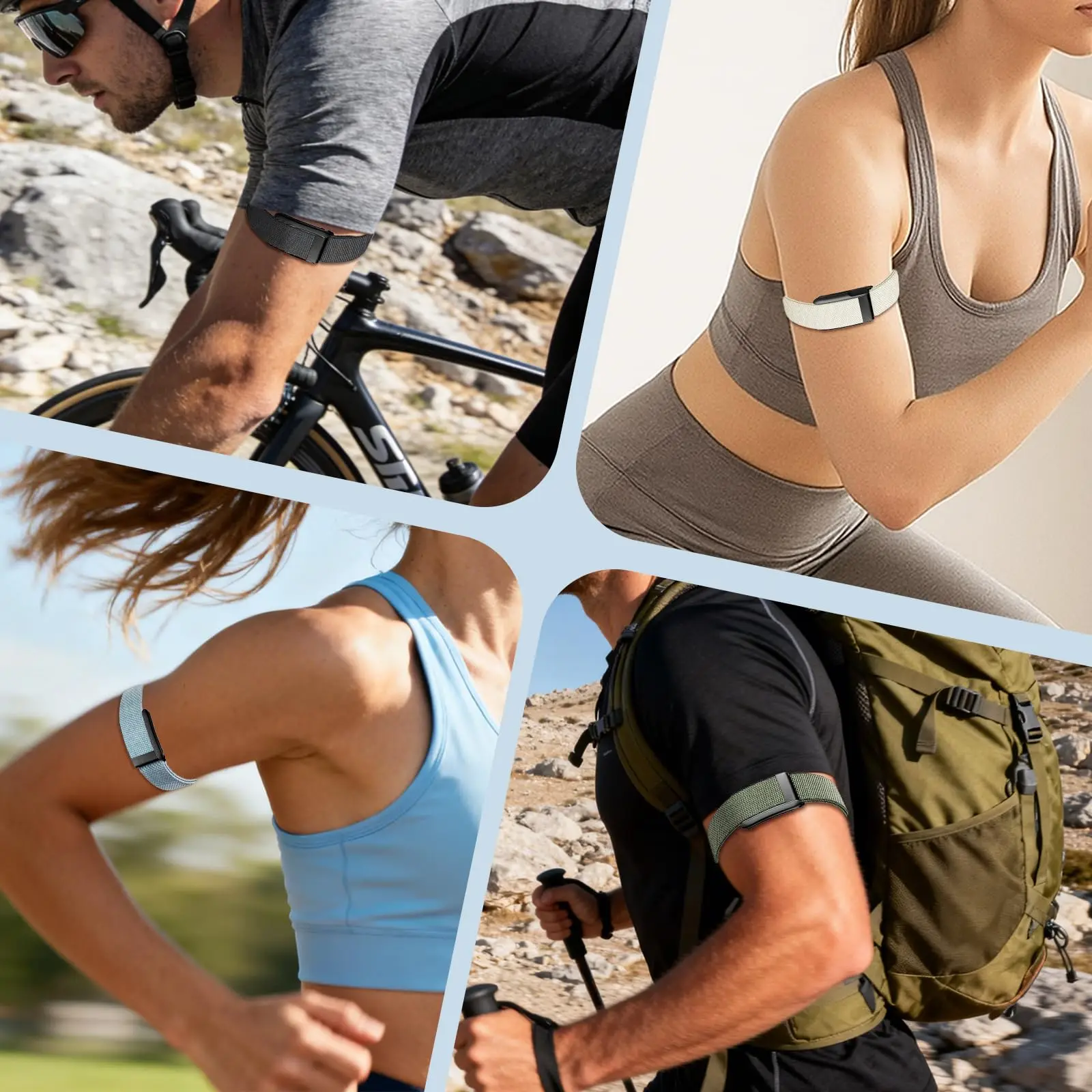 Nylon Bicep and Ankle Fitness Sport Strap for Health and Activity Tracking