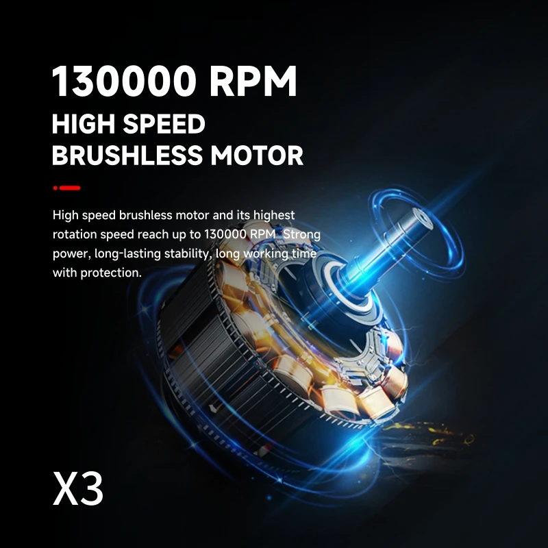 X3 130000RPM Wind Speed 52m/s Turbo Jet Fan Turbo Fan Industrial Duct Fan Brushless Motor Car Dryer 4