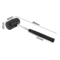 Black Non-elastic Rubber Hammer Tile hammer with Non-slip Handle DIY Hand Tool and Round Head 2