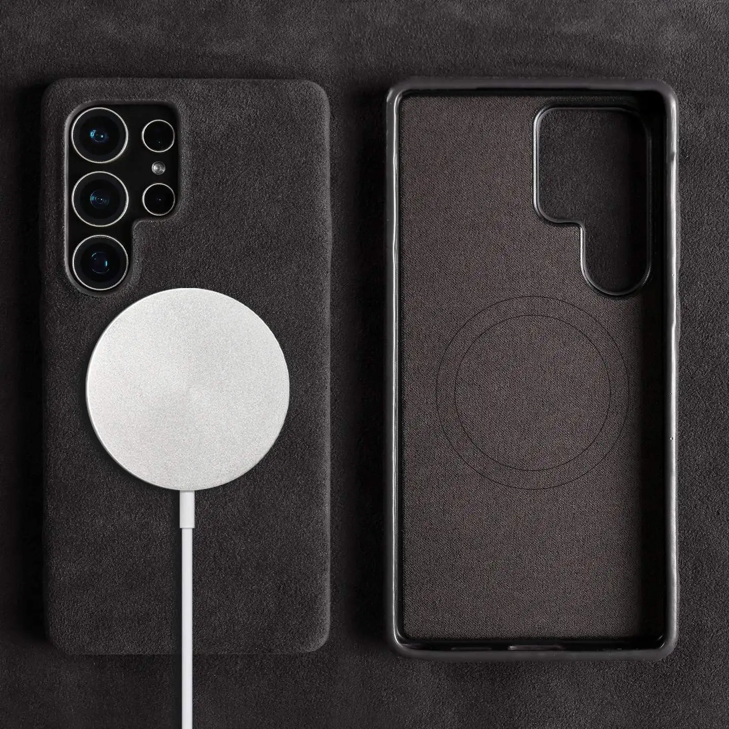 Premium Full Coverage Magnetic Alcantara Phone Case with MagSafe Compatibility