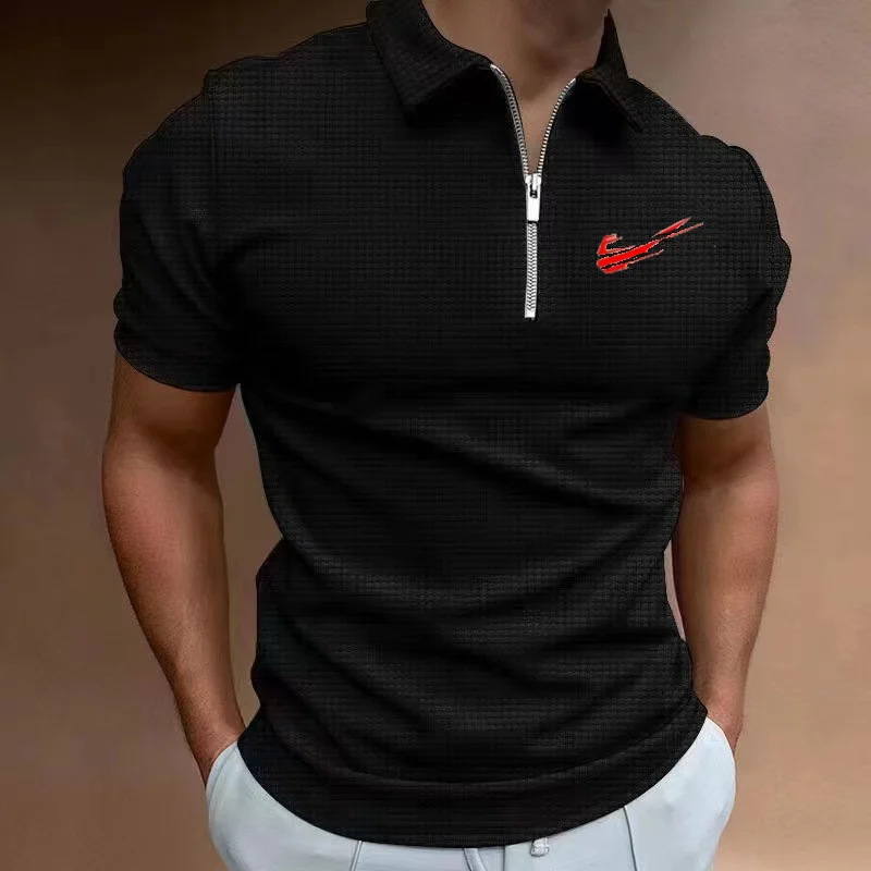 

2024 Summer New Polo Men's Fashion Casual Business Flip Collar Comfortable Short sleeved T-shirt Top High Quality Short sleeved