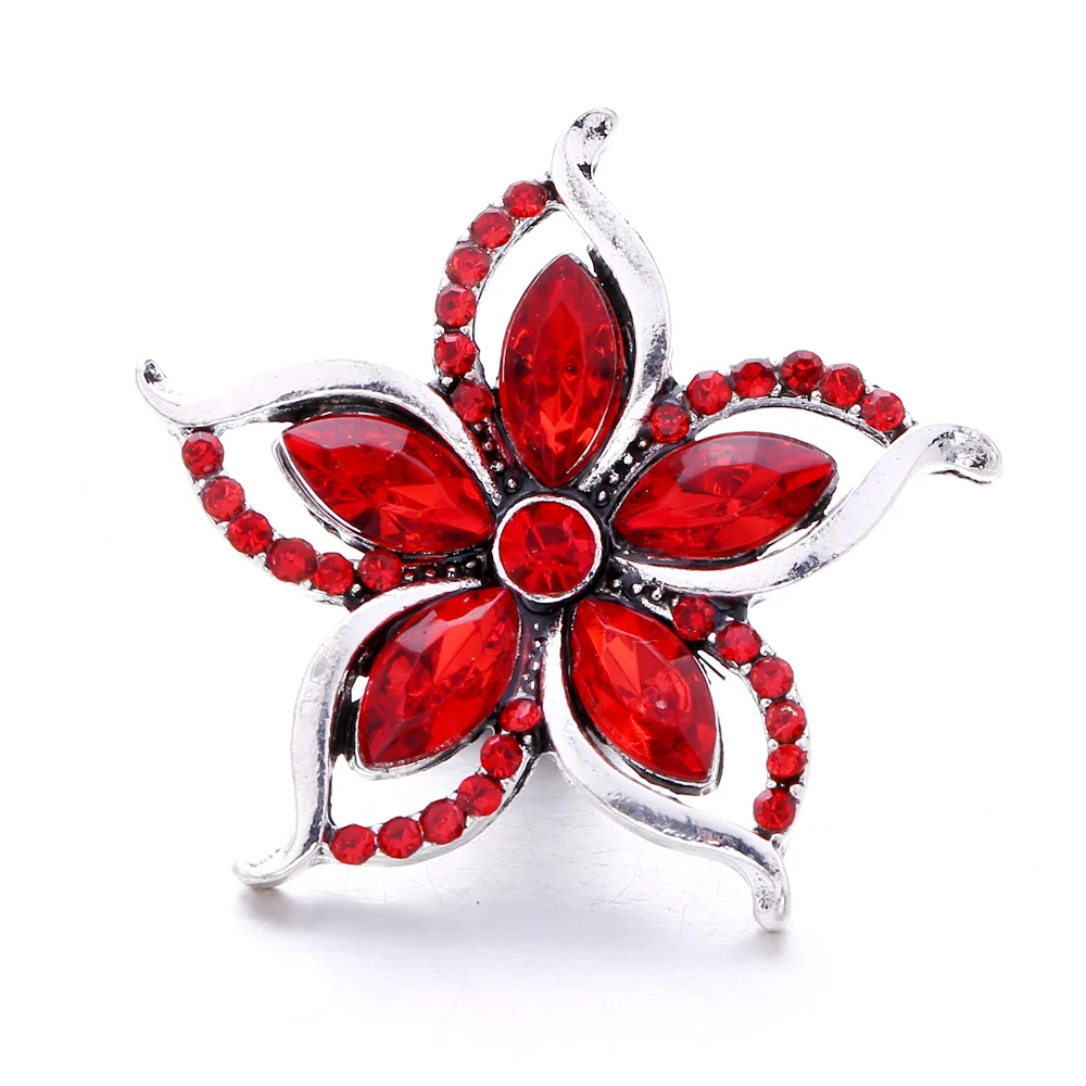 20pcs 18mm 20mm Snap Jewelry Star Rhinestone Metal Snap Button Bracelet Bangles Buttons