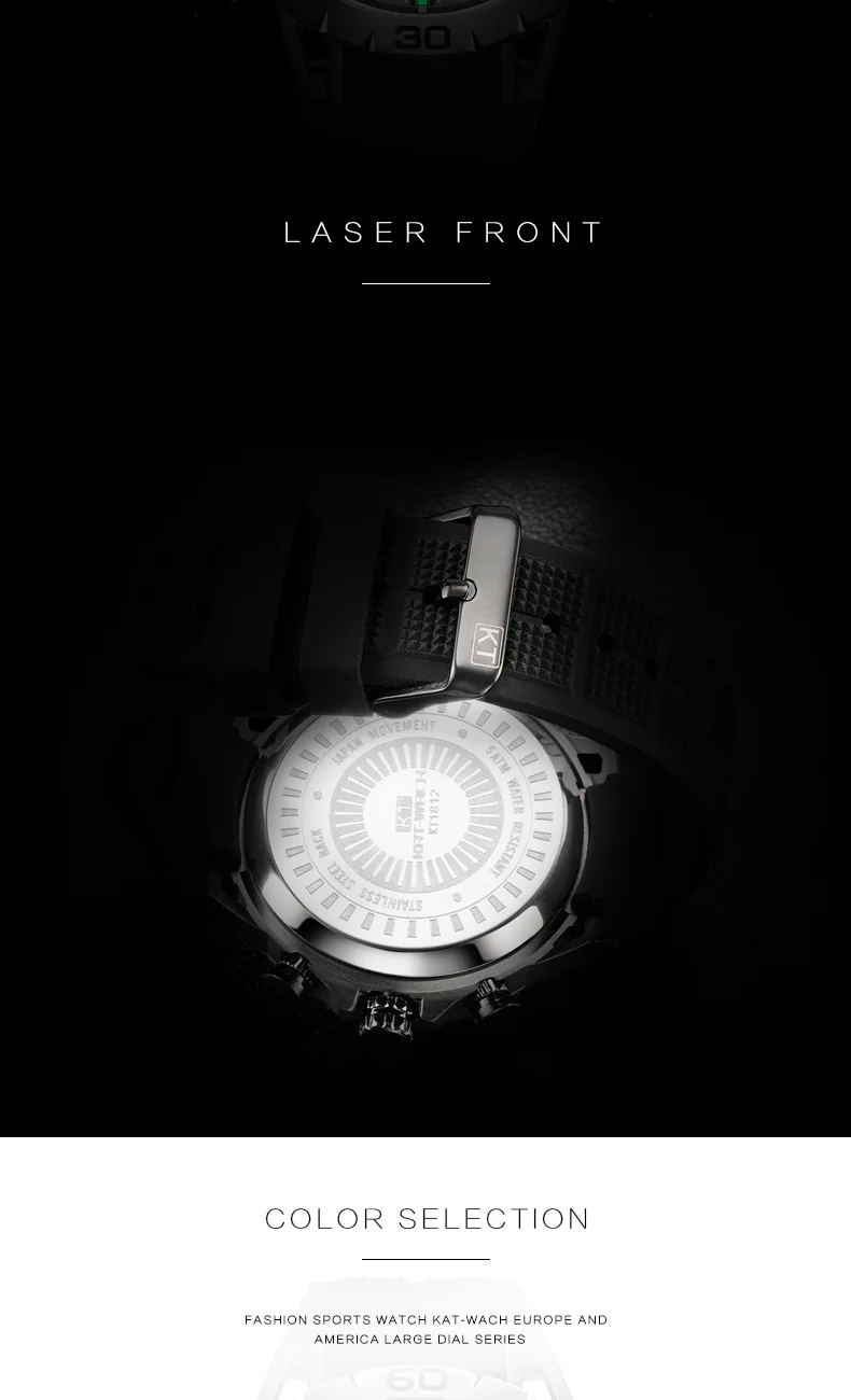 2022 KAT-Wash Quartz Resin Male Clock JPN Movement Sports Men Watches Top Brand Waterproof Military Wristwatch Mens Montre Homme