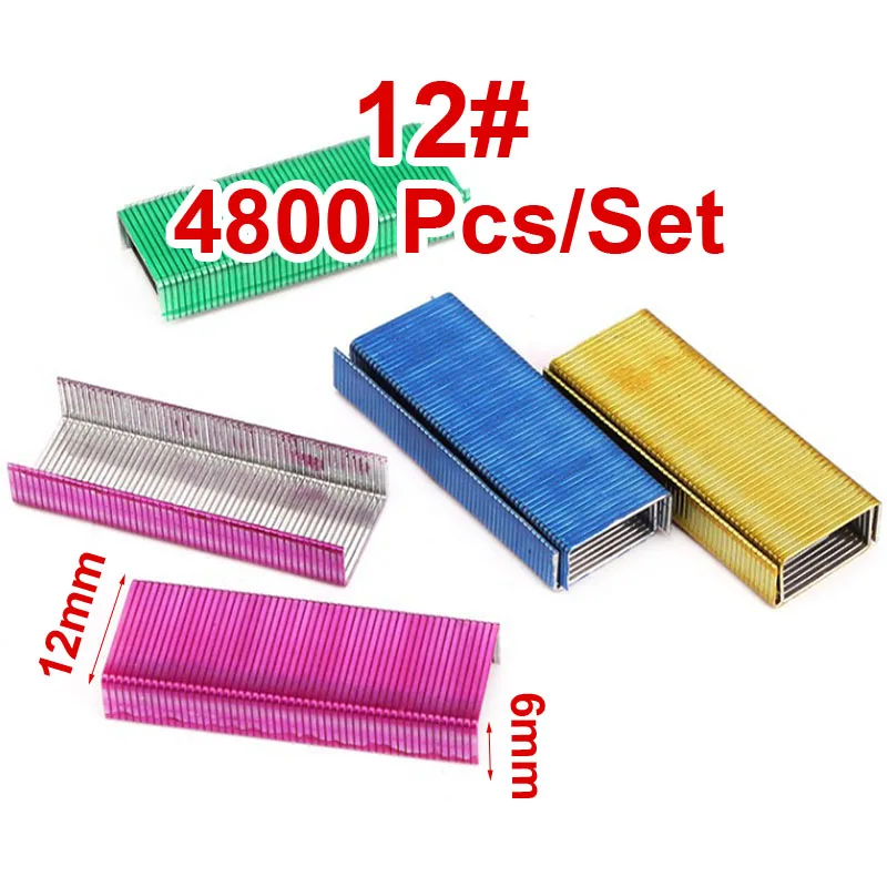 3200pcs 12mm Creative Colorful Metal Staples No.12 24/6 Binding Stapler Office Binding Supplies School Student Stationary stapler pin