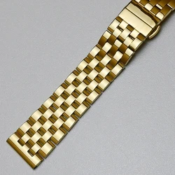 Premium Polished Stainless Steel Watch Bracelet Strap - 22mm (Gold)