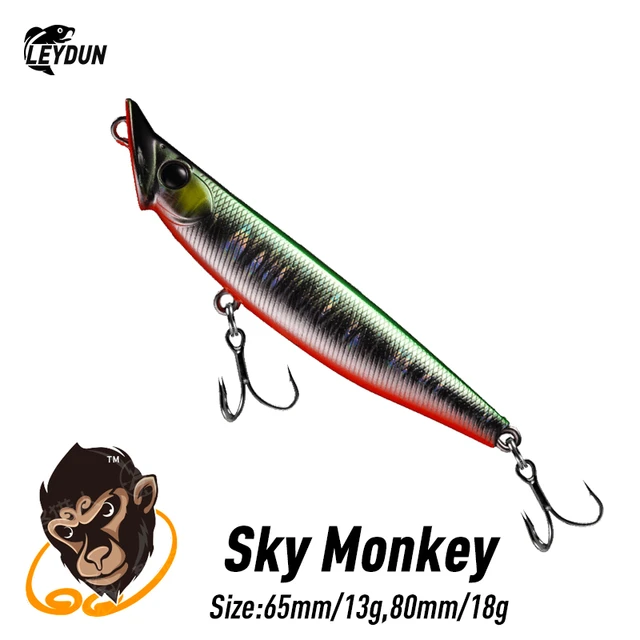 LEYDUN New Sky Monkey Sinking Minnow Fishing Lures 65mm 13g 80mm