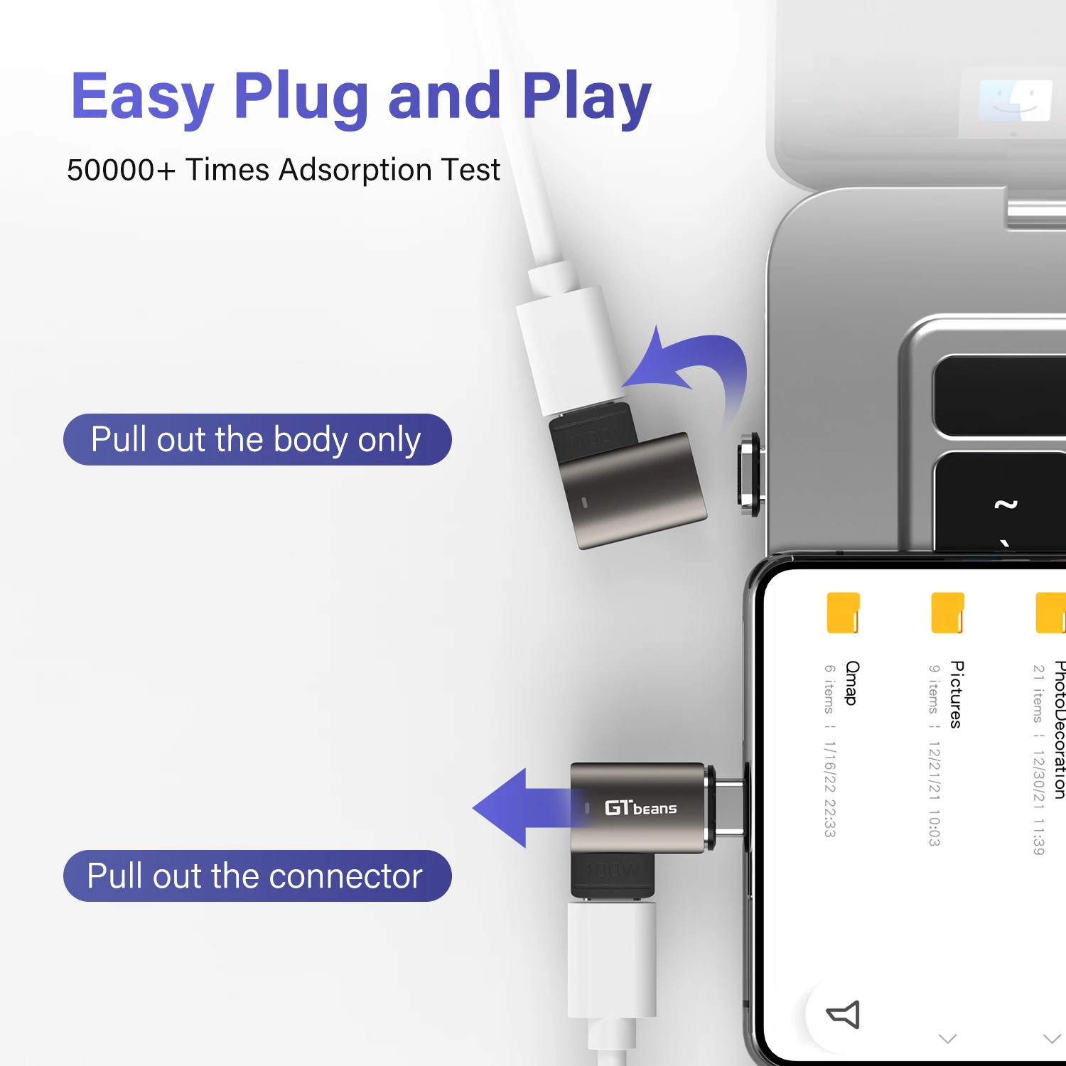 Type C Adapter Magnetic Charging Adapter For USB-C Mobile Phone