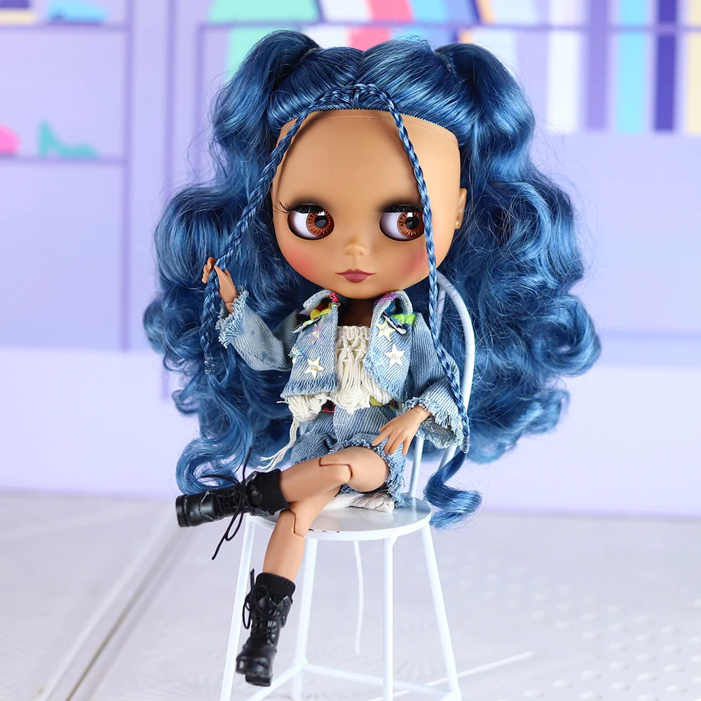 ICY DBS Blyth Doll 1/6 Joint 30cm Black Skin Matte Face Fashion Play Set Doll BJD Toy Gift