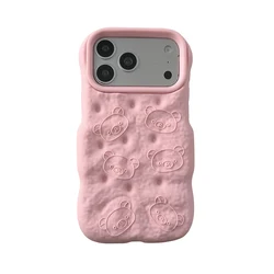 Kawaii 3D Cartoon Bread Bear Soft Silicone Phone Case for Redmi K70 Pro (Pink)