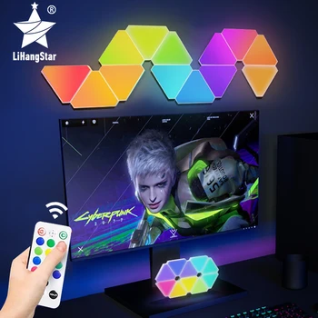 LED Triangle Wall Light USB Touch Night Light RGB Ambient Light Remote Control 1
