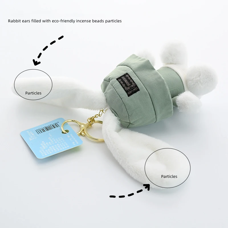 New Cartoon Summer Refreshing Sun Hat Bunny Plush Keychain Funny Cute Animal Backpack Decoration Pendant Children Birthday Gift 6