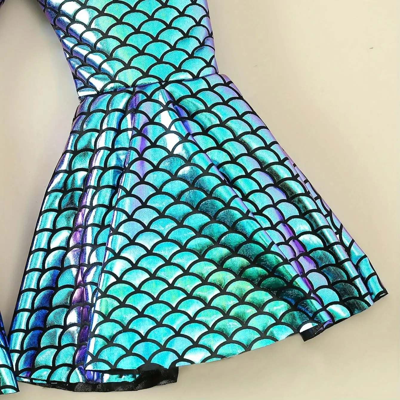 Autumn Spring Baby Girls Pants Mermaid Fish Scale Print Fashion Flared Pants Leather Baby Clothes baby trousers