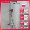 Smesiteli Gun Gray Brass Thermostat Shower System Sets Diverter Valve Kit Mixer Tap Hand Held Head Wall Spout Bathroom Faucet 1