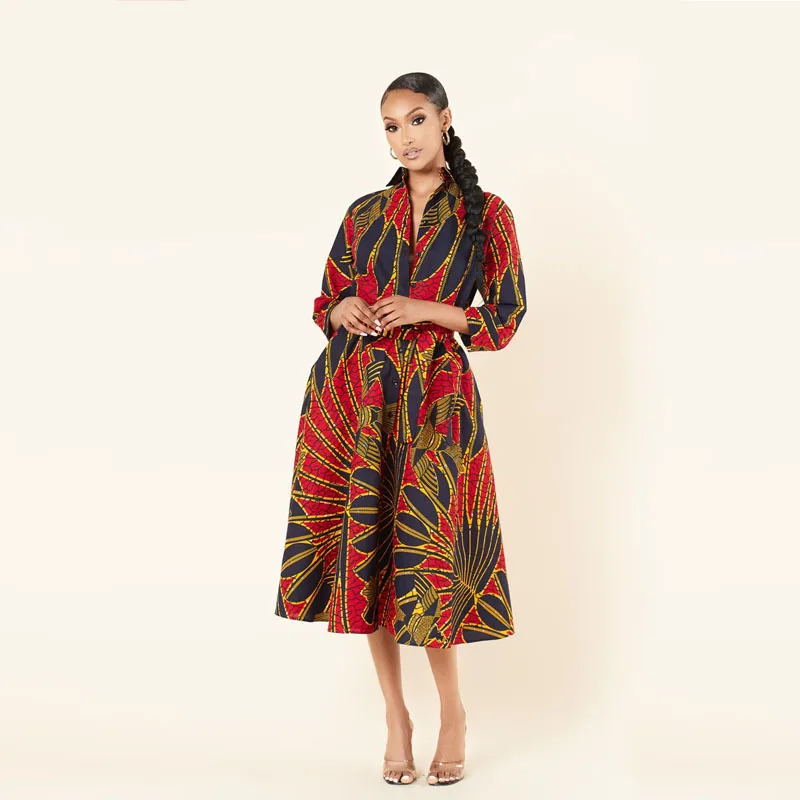 

African Dress For Women African Clothes Fashion Dashiki Floral Bandage Party African Dresses Traditional Robe Africaine Female