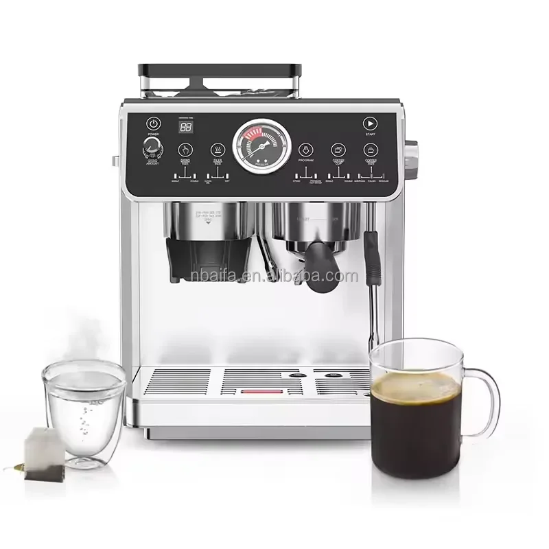 Aifa Full Function Commercial Household Digital Button Espresso Machine with Milk Frother Smart Coffee Maker with Milk Tank