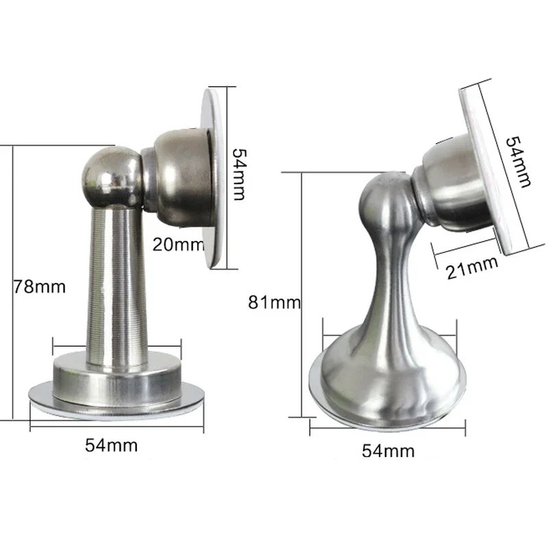 Magnetic Door Stopper Stainless Steel Sticker Toilet Glass Hidden Door Holder