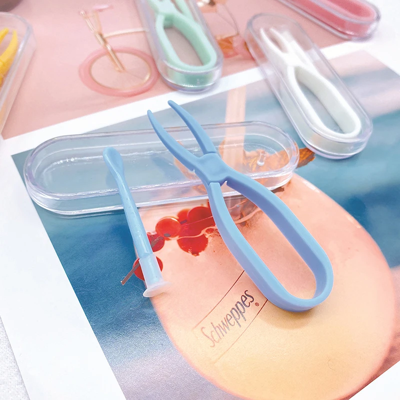 Mini Portable Contact Lens Clamping Rod Tweezers Combination Storage Box Plastic Remove Clamps Eyewear Accessories