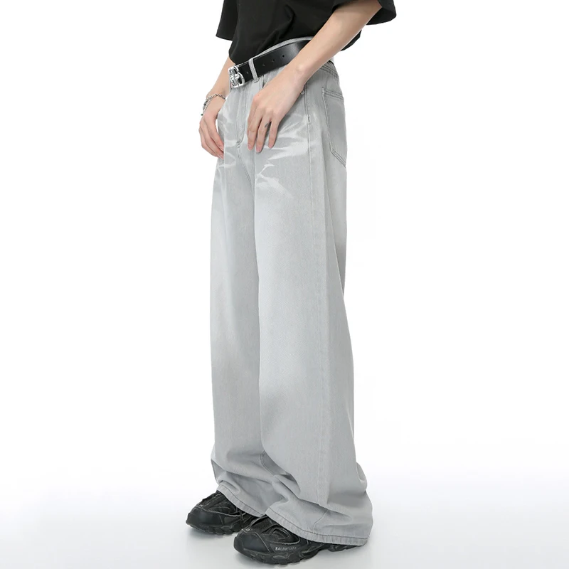IEFB Straight Male Jeans Vintage Men's Denim Pants Tie-dyed Design Wide Leg Trousers 2024 Spring New Stylish Men Clothing 9C4276 5