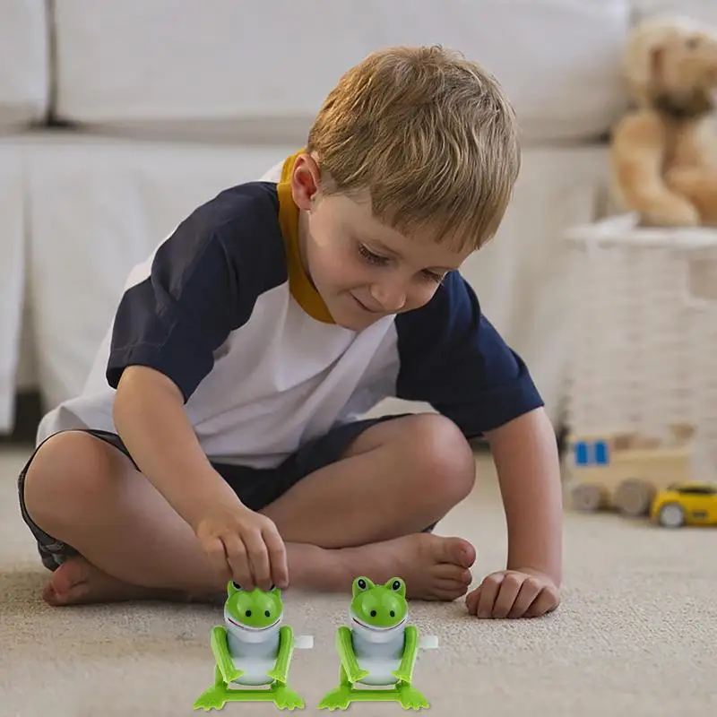 Classic Wind Up Clockwork Toy Jumping Frog Action Figures Children's Vintage Toy Boys Girls Education Gift For Kids