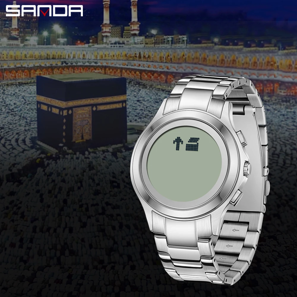 Sanda Middle East Hot selling Watch Arabic Tide Watch Fashion Multi functional Reminder Direction Indicator AZAN WATCH