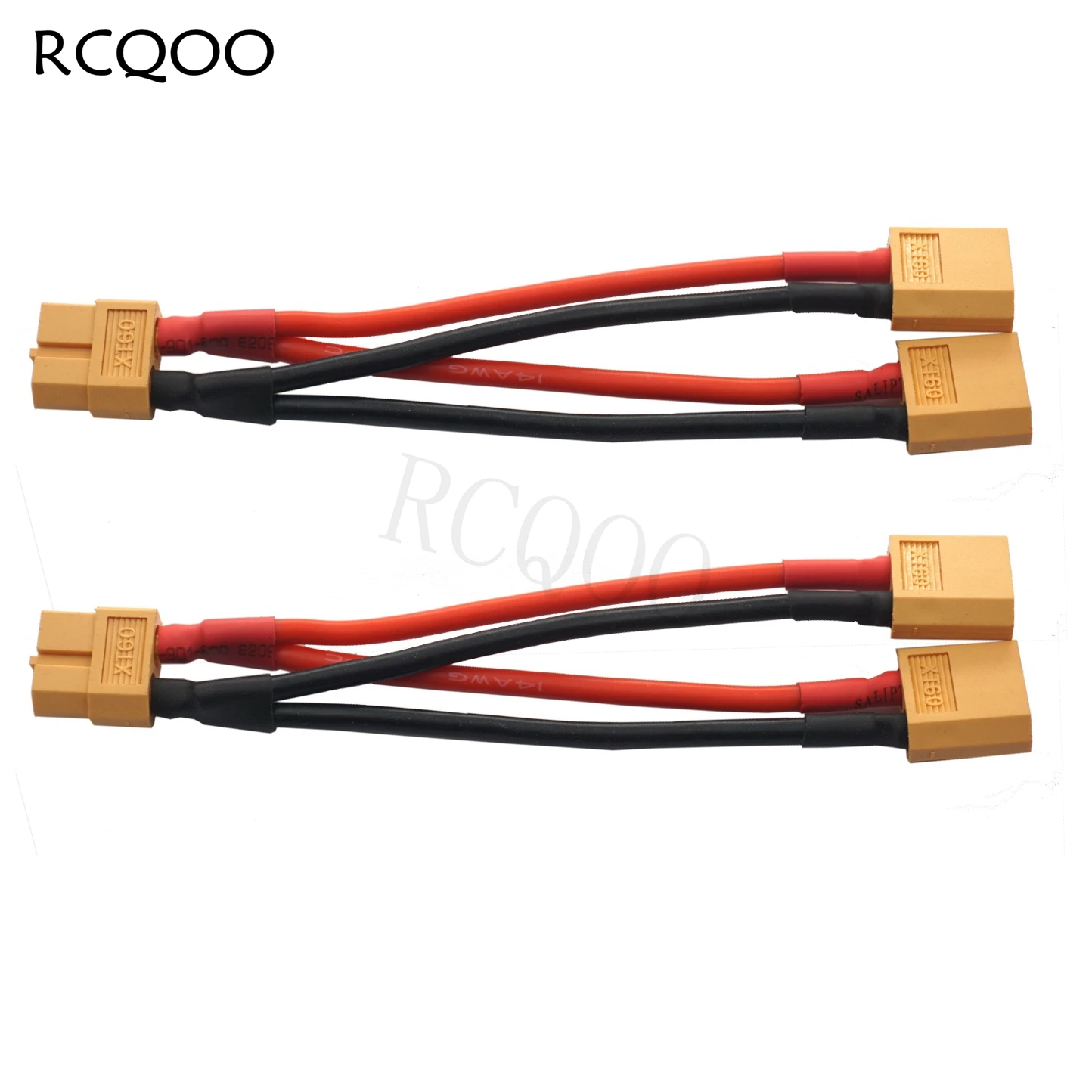

Параллельный соединитель аккумулятора 14AWG XT60, 2 шт., от 2 до 1, женский, двойной удлинитель, Y-образный разветвитель, жгут адаптеров для радиоуправляемых моделей