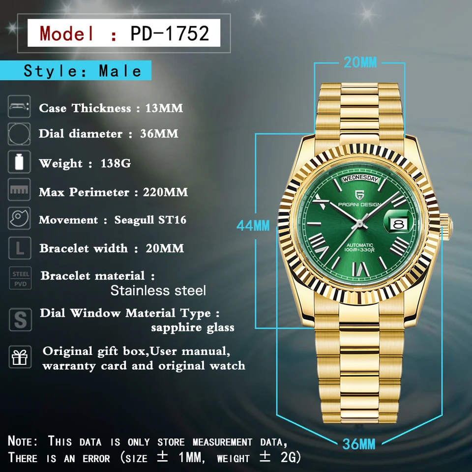 Pagani Design DD36 Montre Automatique de Luxe pour Homme en Verre Pagani Design DD36 Montre Automatique de Luxe pour Homme en Verre