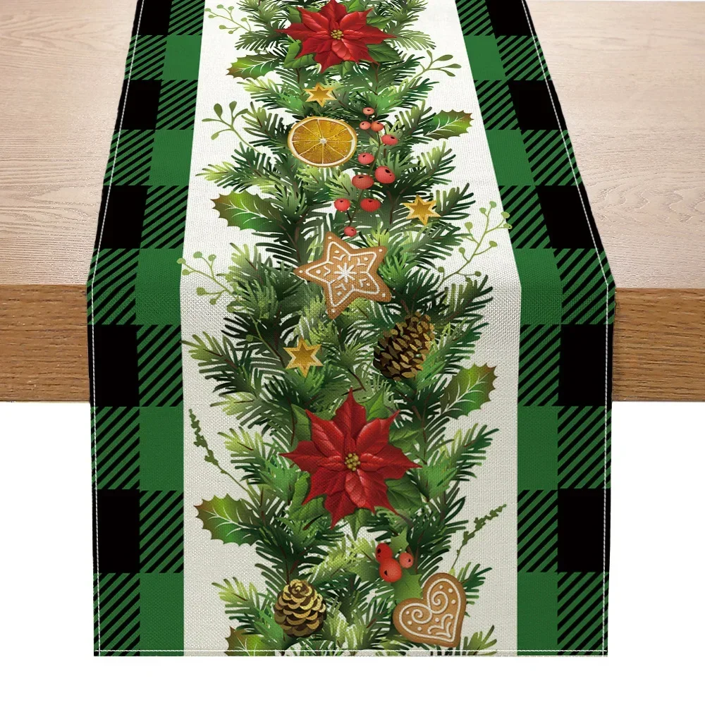 Christmas Table Runner Merry Christmas Decorations Cloth for Home 2025 Cristmas Day Table Flag Cover Gift New Year Tablecloth