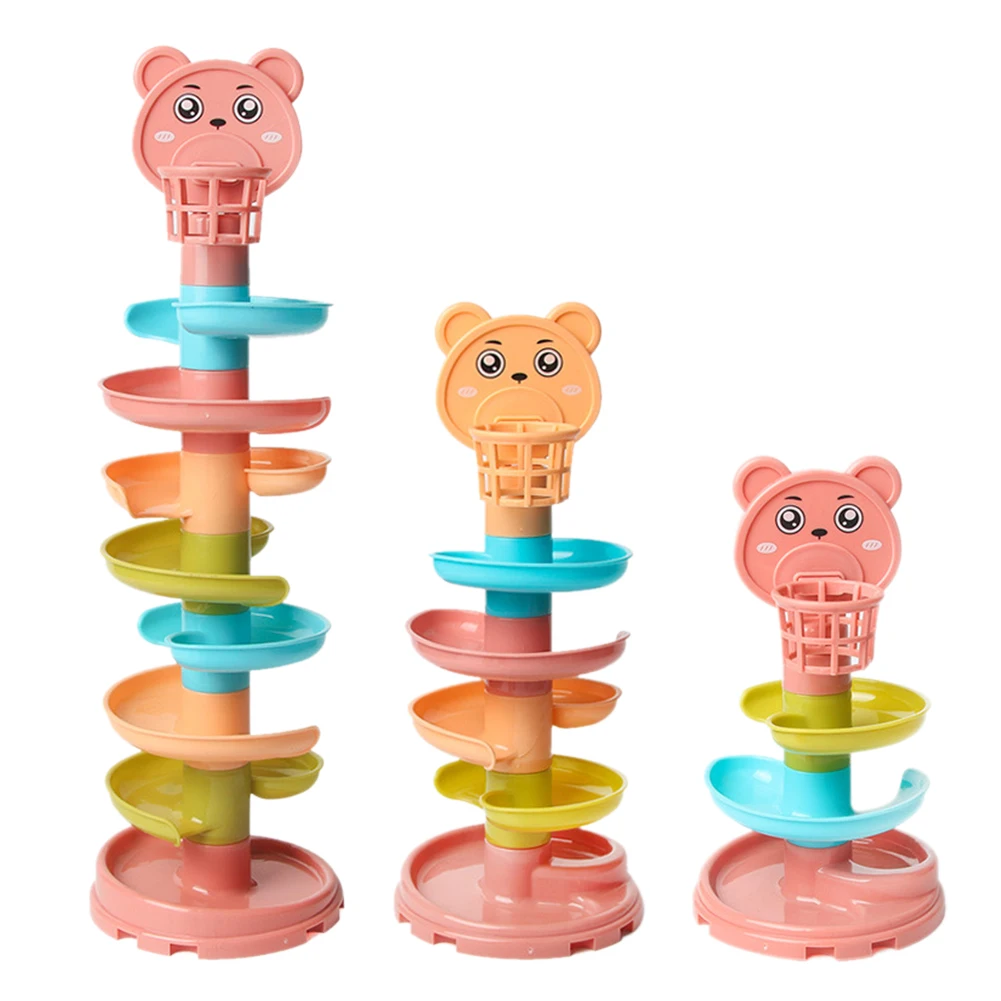 Baby Puzzle Kids Fun Track Turn Around 0-3 Years Old Track Rolling Ball Mental Sliding Ball Tower Early Education Assembling Toy 5