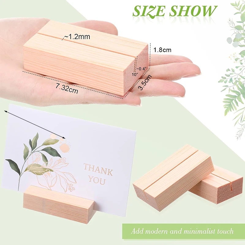 5pcs Wooden Place Card Holders Wood Photo Postcard Clip Stand Holder Rustic Wedding Birthday Party DIY Table Number Name Sign