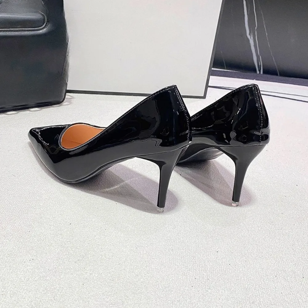 Sexy Black Sole Thin 6cm 8cm 10cm Heel High Heels Classic Style Black Office Work Shoes light Lady Pumps Plus Size 43 5