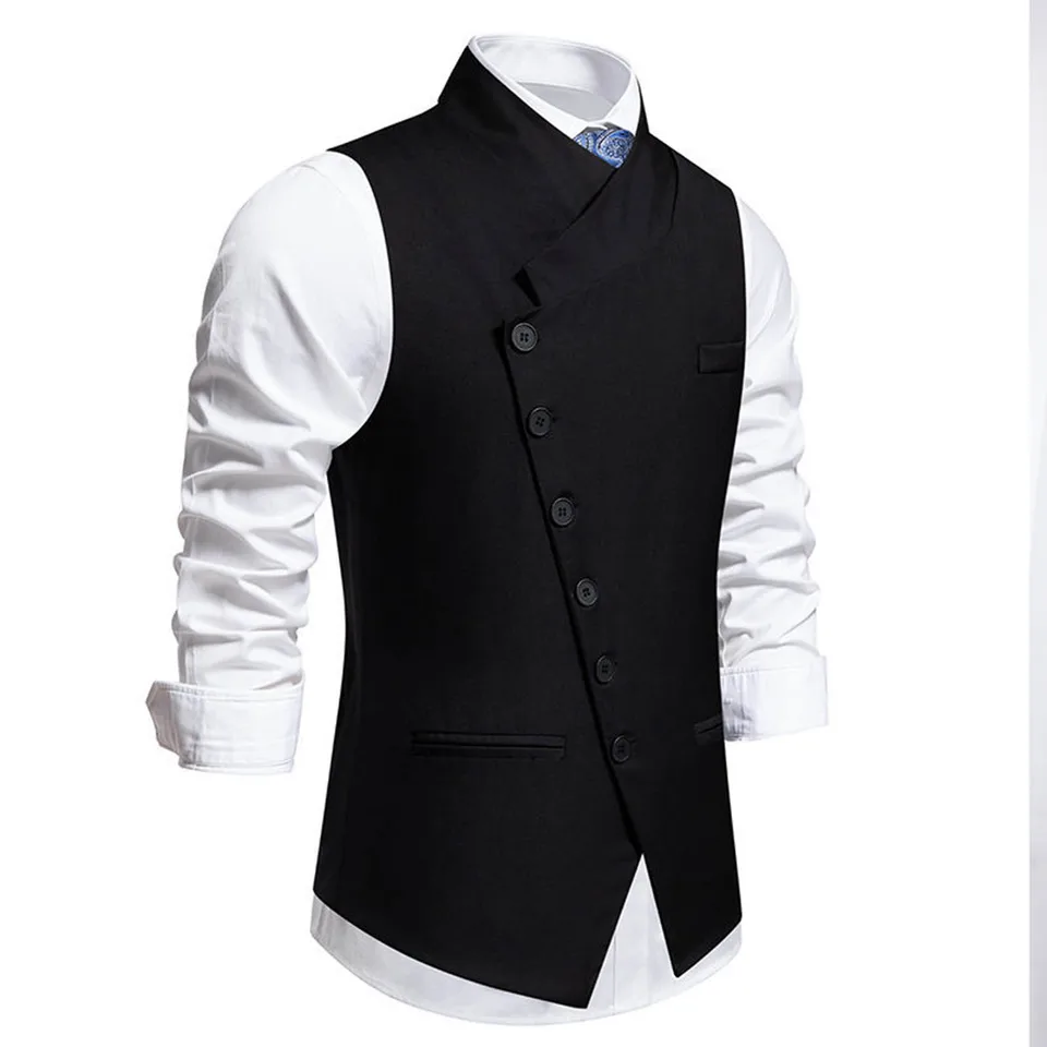 Mens Fashion Multi Pocket Casual Suit Vest