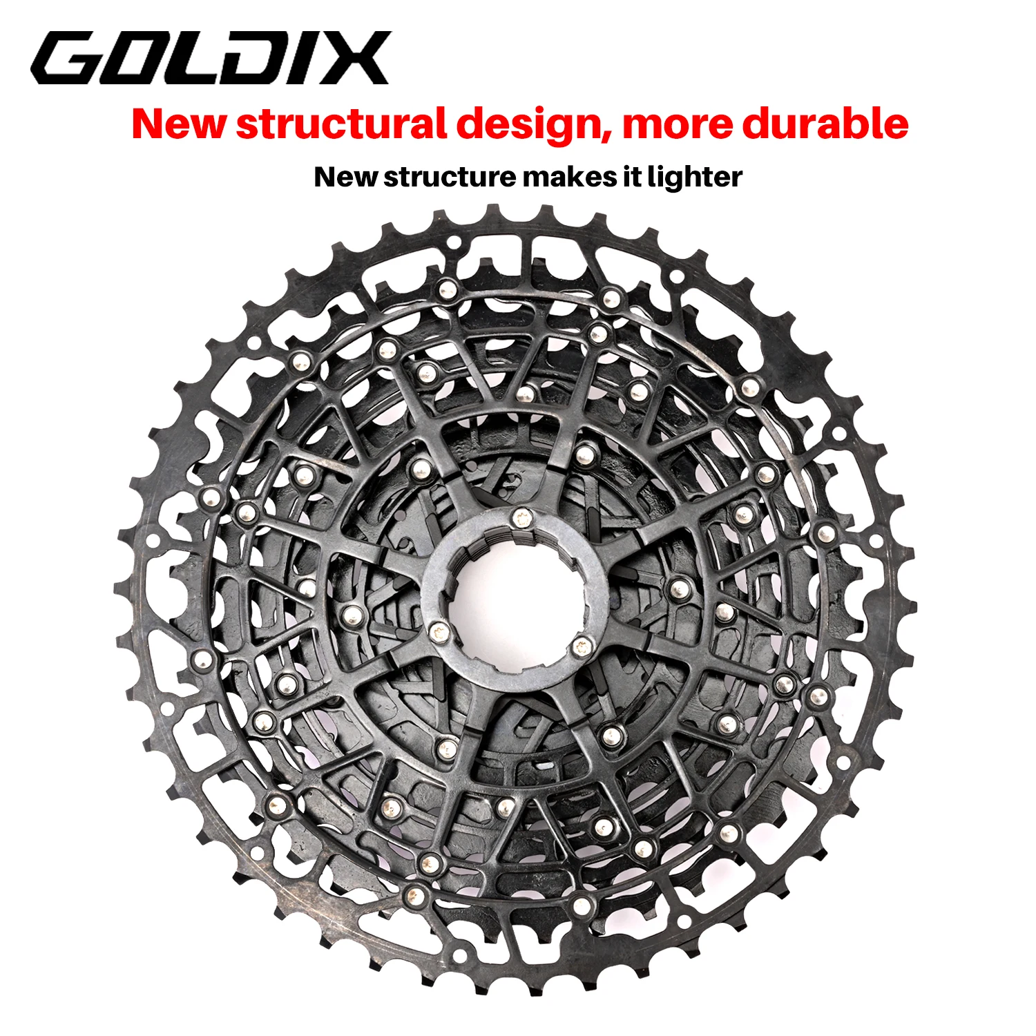 Bicycle Sprocket Gear GOLDIX Ultralight Bicycle Cassette Freewheel Carbon Steel Material 9/10/11/12/13 Speed HG Structure Sprocket for Mountain Bike